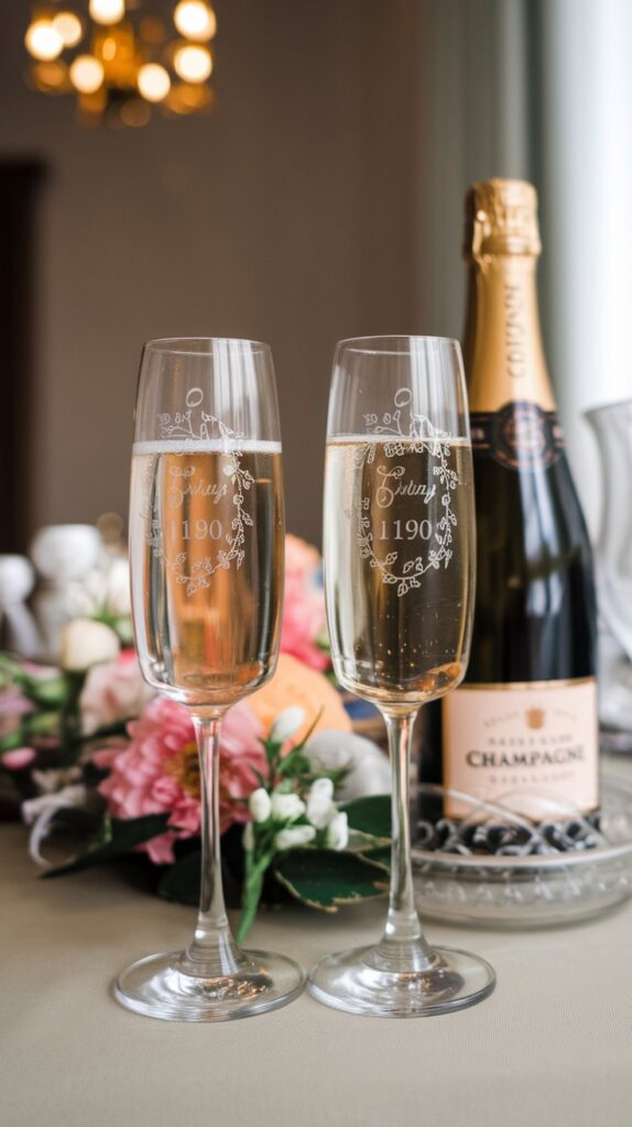10 Thoughtful Gift Ideas for Your Best Friend’s Wedding 7 Engraved Champagne Flutes